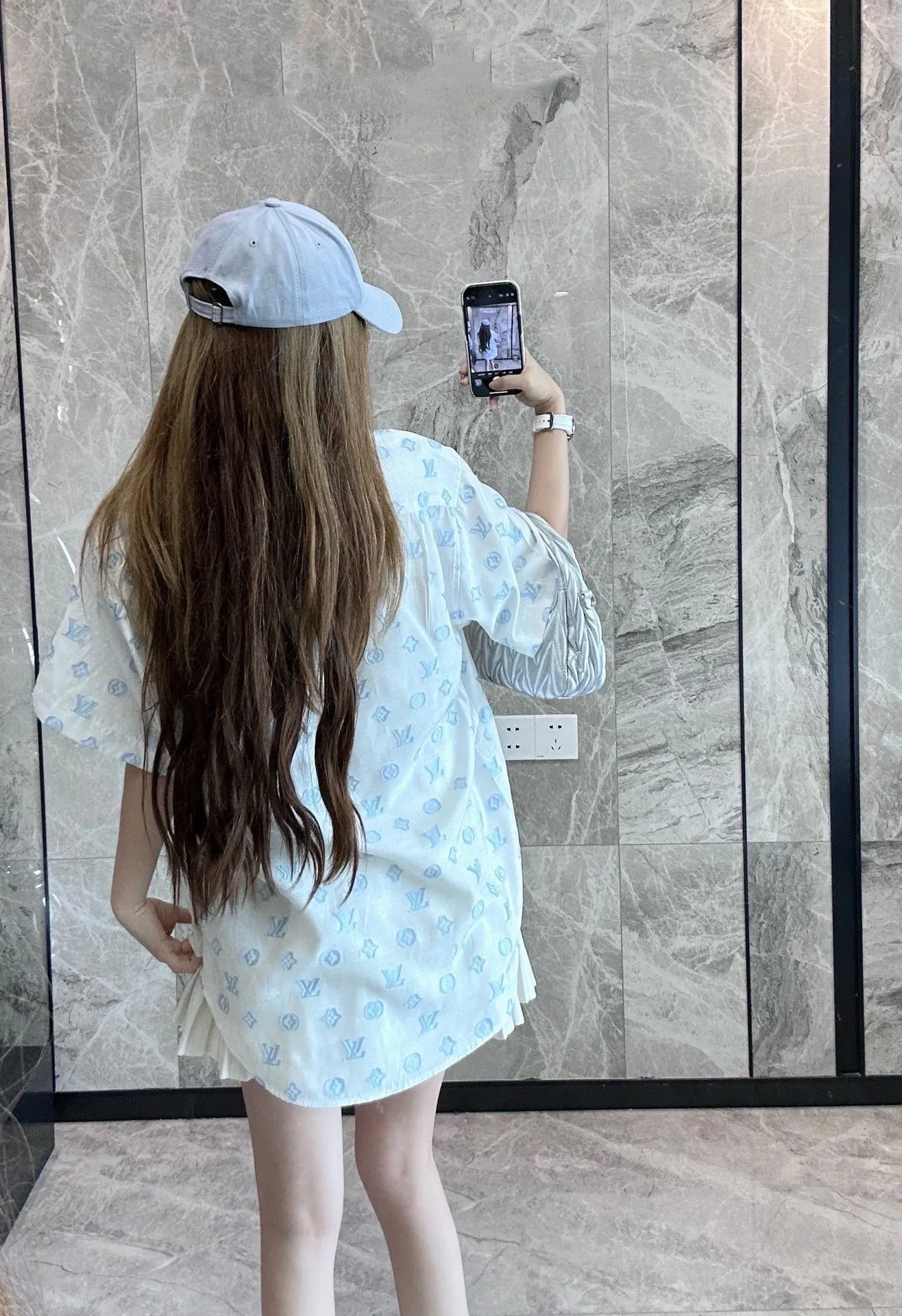 Louis Vuitton/Louis Vuitton 25ss jacquard all-over printed presbyopia short-sleeved shirt